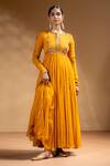 Baise Gaba_Yellow Chiffon, Satin, Lycra, Organza Gota Suvarnika Embroidered Anarkali Set _at_Aza_Fashions