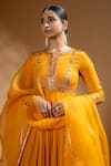 Buy_Baise Gaba_Yellow Chiffon, Satin, Lycra, Organza Gota Suvarnika Embroidered Anarkali Set 