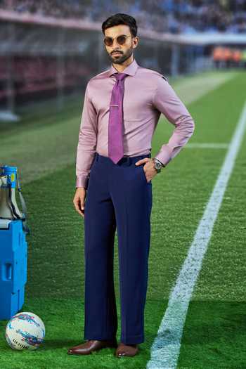 Shop_Philocaly_Pink Cotton Dean Semi-spread Collar Shirt _at_Aza_Fashions