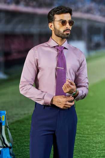 Buy_Philocaly_Pink Cotton Dean Semi-spread Collar Shirt _Online_at_Aza_Fashions