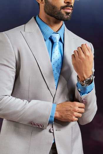 Buy_Philocaly_Grey Wool Jackson Pick Stitch Detailed Blazer 