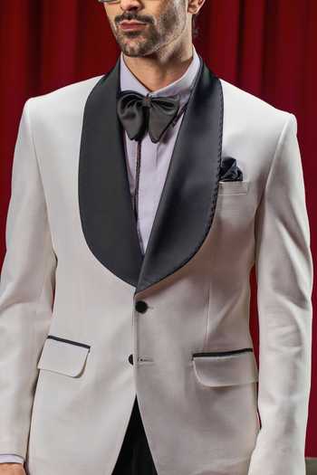 Buy_Philocaly_White Wool Burton Broad Shawl Collar Tuxedo _Online_at_Aza_Fashions