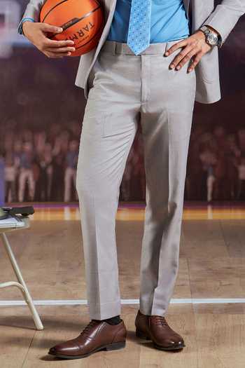 Philocaly_Grey Wool Jackson Pick Stitch Detailed Blazer And Pant Set _Online_at_Aza_Fashions
