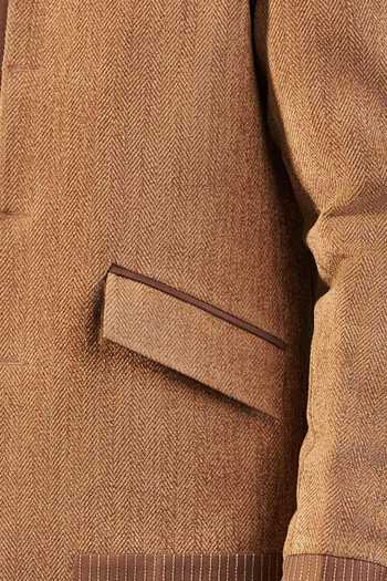 Buy_Philocaly_Brown Wool Embroidery Benji Herringbone Shacket _Online_at_Aza_Fashions