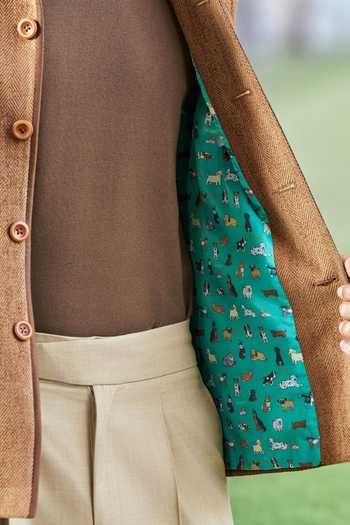 Shop_Philocaly_Brown Wool Embroidery Benji Herringbone Shacket _Online_at_Aza_Fashions