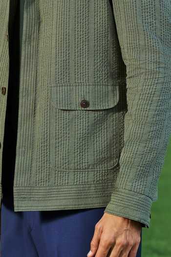 Shop_Philocaly_Olive Green Cotton Moyes Checkered Shacket _Online_at_Aza_Fashions