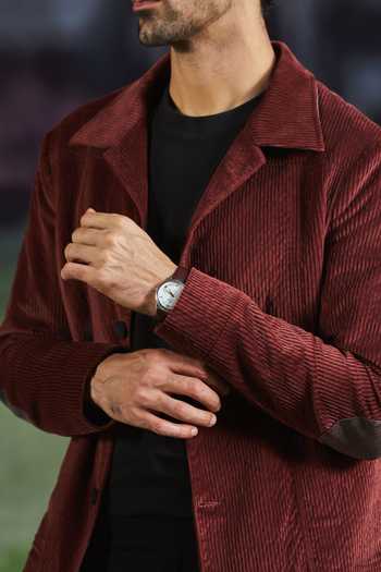 Buy_Philocaly_Maroon Corduroy Ferguson Elbow Patched Shacket _Online_at_Aza_Fashions