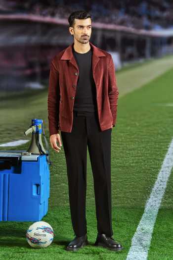 Shop_Philocaly_Maroon Corduroy Ferguson Elbow Patched Shacket _at_Aza_Fashions