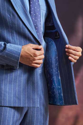Shop_Philocaly_Blue Wool Sloan Pinstriped Blazer _Online_at_Aza_Fashions