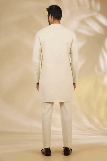 Shop_Manish Nagdeo_Multi Color Silk Abstract Print Bandhgala And Kurta Set _Online_at_Aza_Fashions
