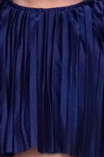 Lil Drama_Navy Polyester, Knit Ruffle Sleeve Top And Skirt Set _at_Aza_Fashions