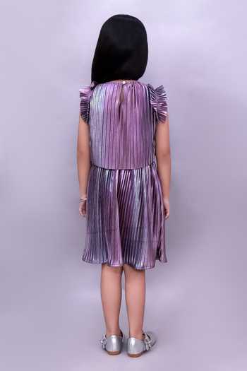 Shop_Lil Drama_Purple Pleated Poly Knit Top And Skirt Set _at_Aza_Fashions
