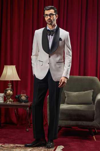 Shop_Philocaly_White Wool Burton Broad Shawl Collar Tuxedo _Online_at_Aza_Fashions
