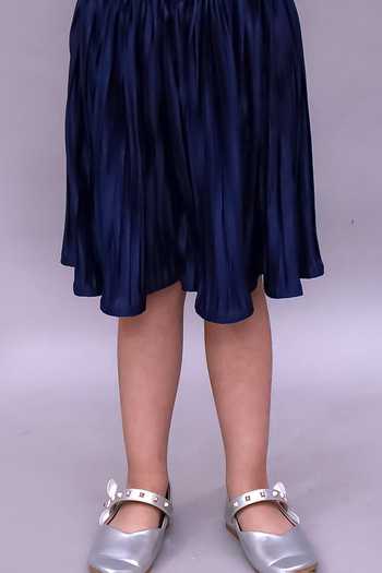 Shop_Lil Drama_Blue Knit, Polyester Sequins Top With Skirt _Online_at_Aza_Fashions