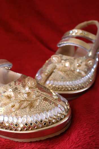 Chal Jooti_Gold Sitara Tabi Embroidered Flats _Online_at_Aza_Fashions