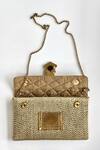 Buy_Kokommo_Gold Stones, Crystals The Filato Dupion Silk Clutch _Online_at_Aza_Fashions