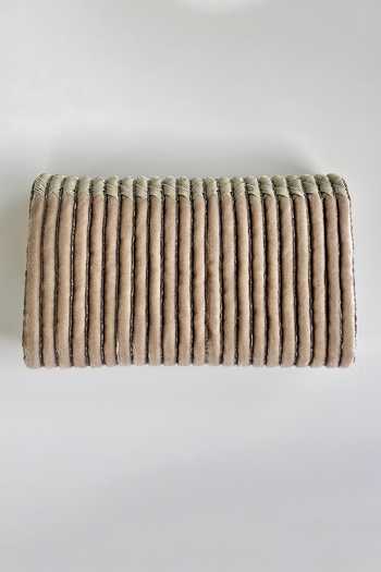 Shop_Kokommo_Gold Embroidery, Zari, Stones The Corda Dupion Silk Clutch _at_Aza_Fashions