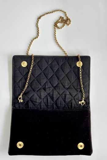 Kokommo_Black Embroidery, Zari Fiorella Zardozi Clutch And Sling _Online_at_Aza_Fashions