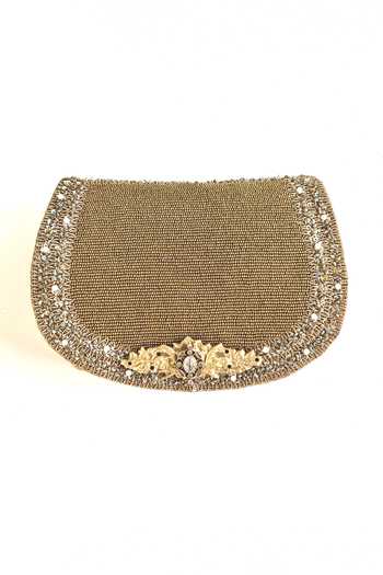 Buy_Kokommo_Gold Embroidery, Sequins, Beads, Pearls, Zari, The Camille Embellished Clutch _at_Aza_Fashions