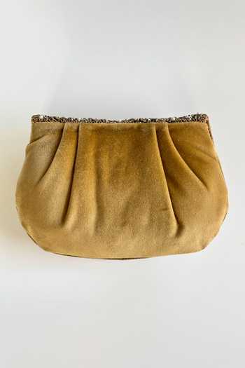 Shop_Kokommo_Brown Embroidery, Sequins, Beads, Pearls, Camille Zardozi Embellished Clutch _at_Aza_Fashions