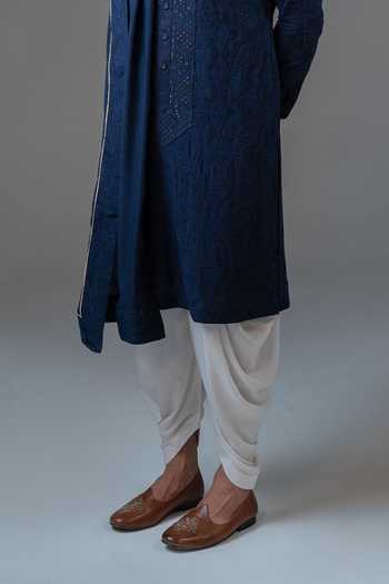 Buy_Punit Arora_Navy Modal Thread , Tonal Kurta Set _Online