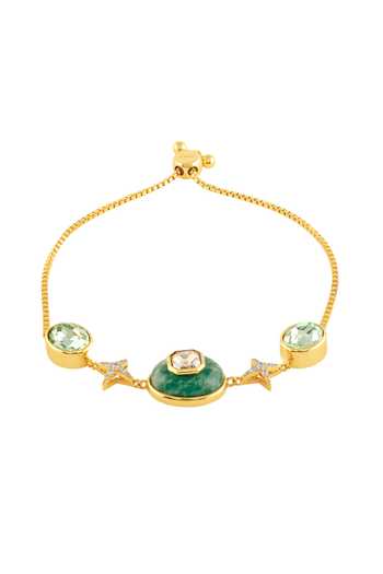 Shop_Isharya_Green Stones, Crystals The High Priestess Bracelet _at_Aza_Fashions