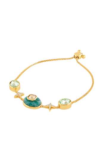 Isharya_Green Stones, Crystals The High Priestess Bracelet _Online_at_Aza_Fashions