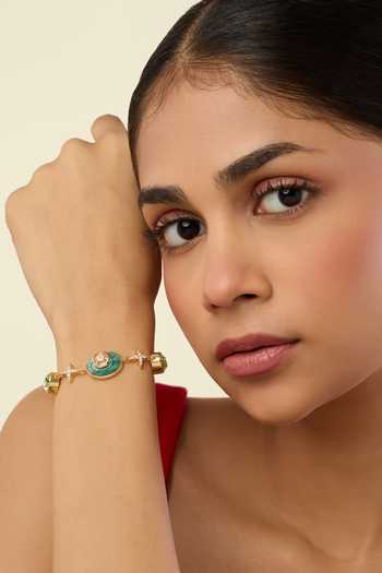 Shop_Isharya_Green Stones, Crystals The High Priestess Bracelet _Online_at_Aza_Fashions