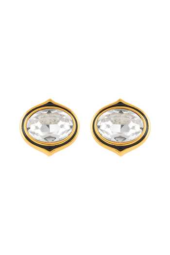 Shop_Isharya_White Crystals The Seer Stud Earrings _at_Aza_Fashions