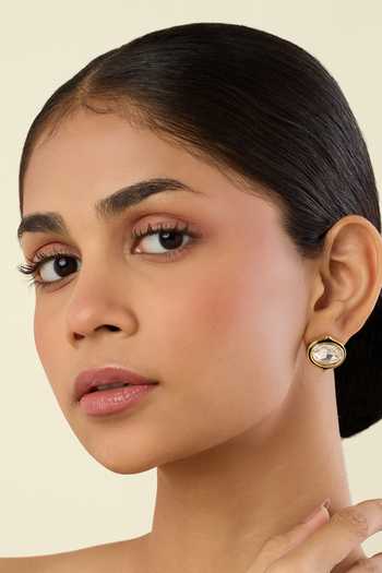 Shop_Isharya_White Crystals The Seer Stud Earrings _Online_at_Aza_Fashions