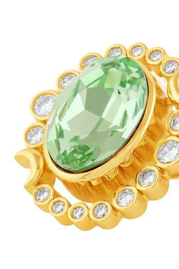 Buy_Isharya_Green Crystals The Oracle Stud Earrings _Online_at_Aza_Fashions