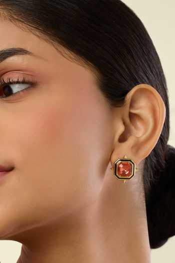 Buy_Isharya_Red Crystals Solene Statement Stud Earrings _at_Aza_Fashions