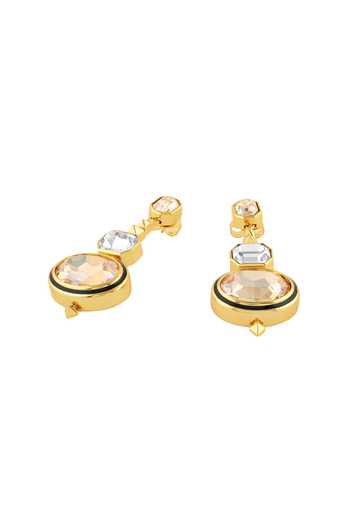Isharya_Gold Plated Crystals Lunara Statement Dangler Earrings _Online_at_Aza_Fashions