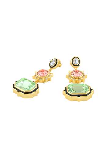 Isharya_Pink Stones, Crystals Calyra Statement Dangler Earrings _Online_at_Aza_Fashions