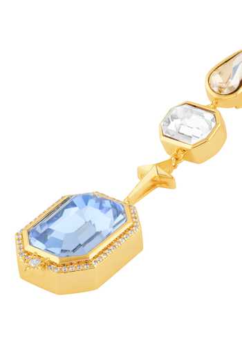Buy_Isharya_Blue Crystals, Faux Diamonds Astraea Statement Dangler Earrings _Online_at_Aza_Fashions