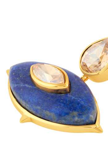 Buy_Isharya_Blue Stones, Crystals Rune Eye Drop Earrings _Online_at_Aza_Fashions