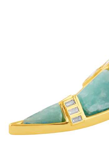 Buy_Isharya_Green Stones, Crystals Daggera Statement Dangler Earrings _Online_at_Aza_Fashions