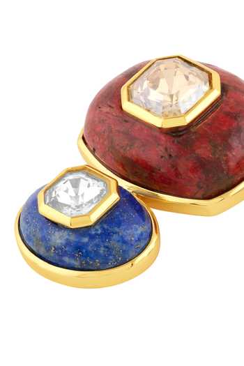 Shop_Isharya_Blue Stones, Crystals Arcana Mismatched Dangler Earrings _Online_at_Aza_Fashions