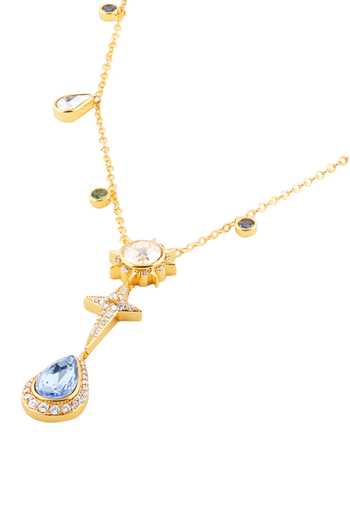Buy_Isharya_Blue Stones, Crystals Zephyra Embellished Y-necklace _Online_at_Aza_Fashions