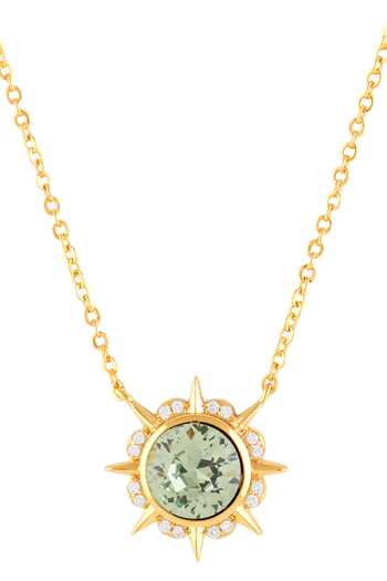 Buy_Isharya_Green Crystals, Gemstones Spella Pendant Necklace _Online_at_Aza_Fashions