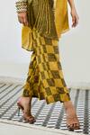 Buy_Basil Leaf_Yellow Linen Printed Kurta And Pant Set _Online_at_Aza_Fashions