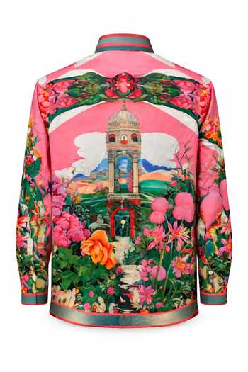 MR. Ajay Kumar_Multi Color Cotton Minaret Signature Print Shirt _Online_at_Aza_Fashions