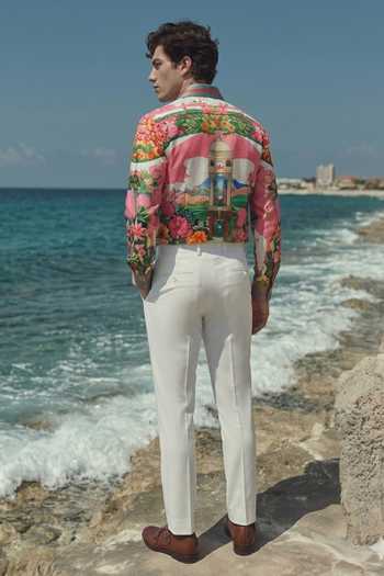 MR. Ajay Kumar_Multi Color Cotton Minaret Signature Print Shirt _at_Aza_Fashions