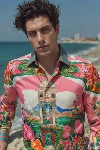 Buy_MR. Ajay Kumar_Multi Color Cotton Minaret Signature Print Shirt 