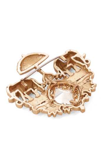 Cosa Nostraa_Gold Stones, Crystals Royal Heir Brooch _Online_at_Aza_Fashions