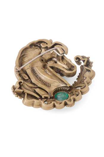 Buy_Cosa Nostraa_Gold Gemstones, Brooches Majestic Horse Emerald _Online_at_Aza_Fashions