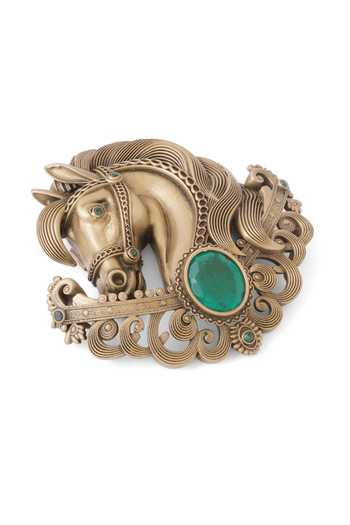 Buy_Cosa Nostraa_Gold Gemstones, Brooches Majestic Horse Emerald 