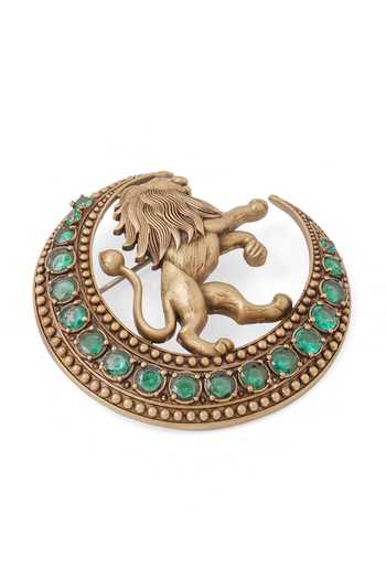 Shop_Cosa Nostraa_Gold Stones, Brooches Crowned Heritage _Online_at_Aza_Fashions