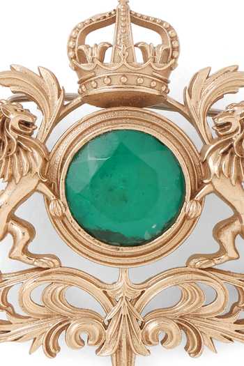 Shop_Cosa Nostraa_Gold Gemstones Twin Peacock Tusk Brooch 