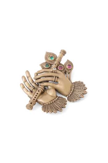 Shop_Cosa Nostraa_Gold Brooches Divine Flute _Online_at_Aza_Fashions